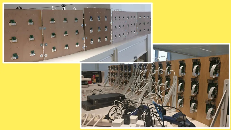 DIY Raspberry Pi-based light field camera array. The German word “Kabelsalat” is very apt here. Source: Image by the author.