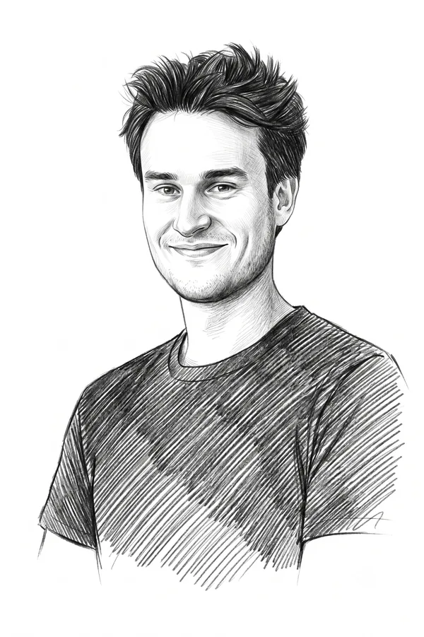 Illustrated portrait of Jarne Van den Herrewegen