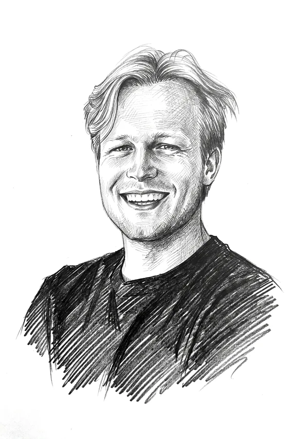 Illustrated portrait of Larsen D'hiet