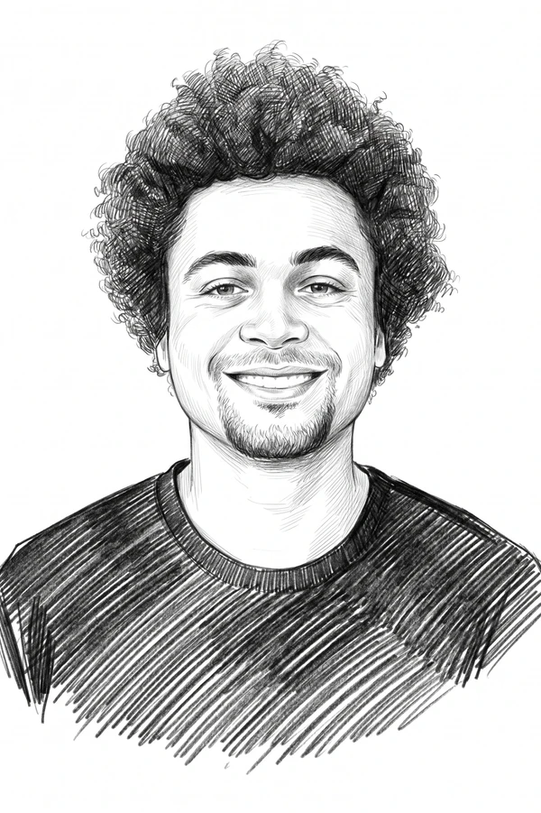 Illustrated portrait of Matthew Samuel