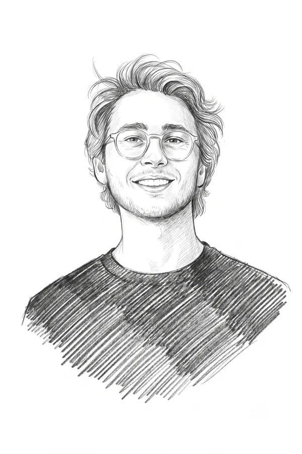 Illustrated portrait of Niels Thiel