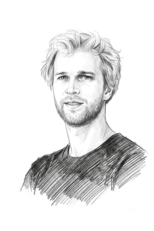 Illustrated portrait of Pierre Caprasse